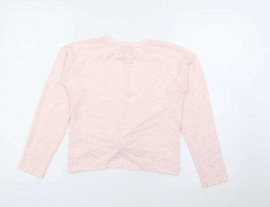 Matalan Girls Pink Crew Neck Viscose Pullover Jumper Size 10 Years