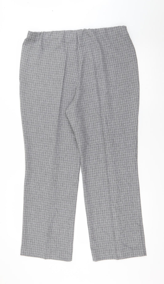 Preworn Womens Grey Polyester Carrot Trousers Size 12 L25.5 in Regular