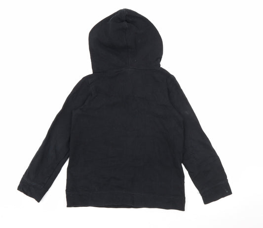 Coccodrillo Girls Black Cotton Pullover Hoodie Size 11 Years Zip