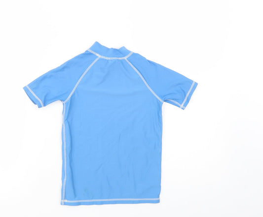 Technolayer Boys Blue Nylon Pullover T-Shirt Size 5-6 Years Mock Neck Pullover