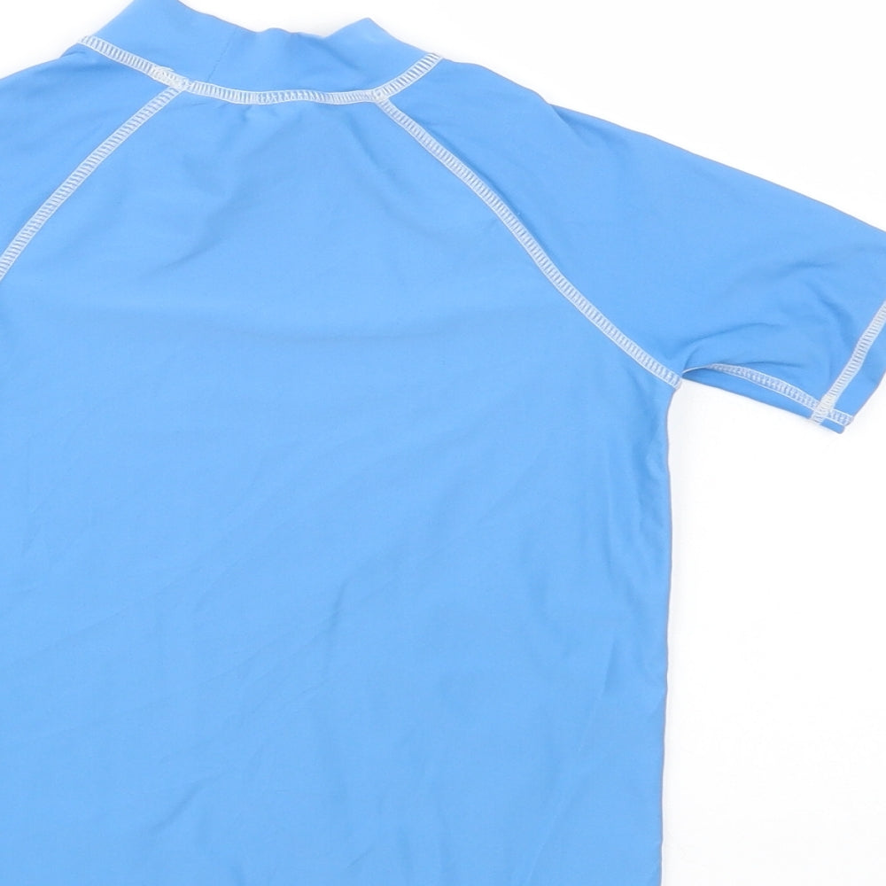 Technolayer Boys Blue Nylon Pullover T-Shirt Size 5-6 Years Mock Neck Pullover