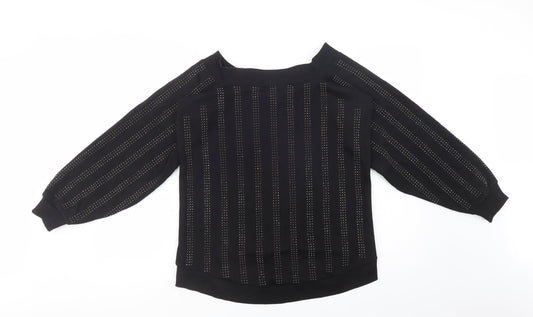 River Island Womens Black Cotton Pullover Sweatshirt Size XS Pullover