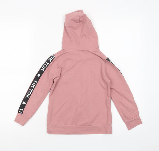 Preworn Girls Pink Cotton Pullover Hoodie Size 6 Years Pullover - Tik Tok