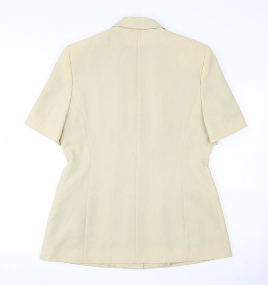 BHS Womens Beige 100% Polyester Jacket Suit Jacket Size 14