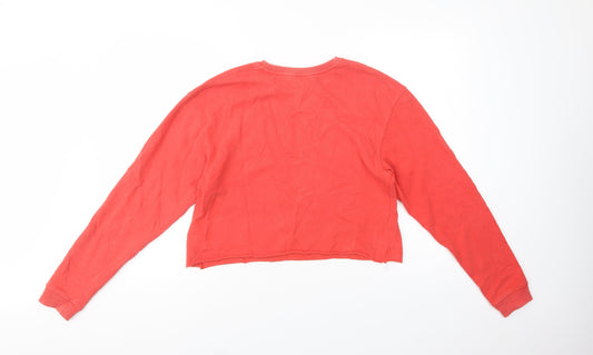 Miss Selfridge Womens Red Cotton Pullover Sweatshirt Size 8 Pullover