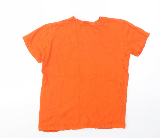 Dunnes Stores Boys Orange Cotton Ringer T-Shirt Size 12-13 Years Crew Neck Pullover - No Limits