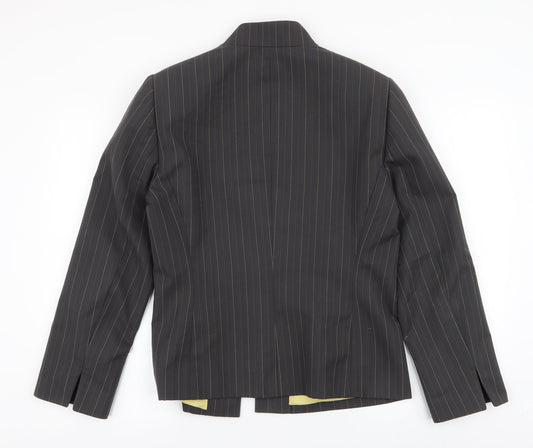Kasper Womens Grey Striped Jacket Blazer Size 12