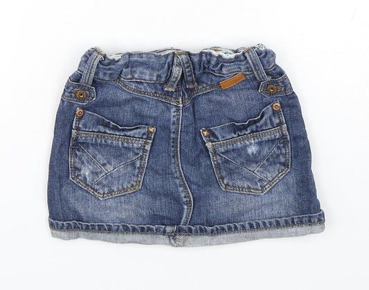 Name It Girls Blue Cotton Mini Skirt Size 3-4 Years Regular