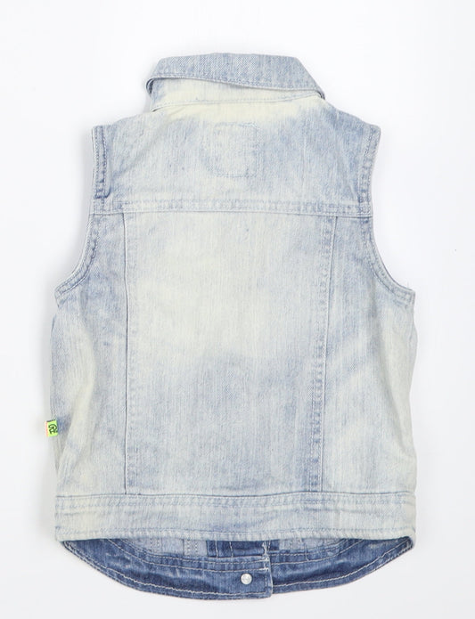 Reporter Girls Blue Gilet Jacket Size 7 Years Button