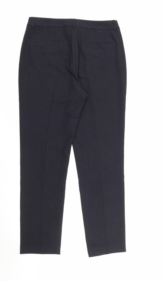 CC Womens Blue Polyester Carrot Trousers Size 12 L29 in Regular Zip