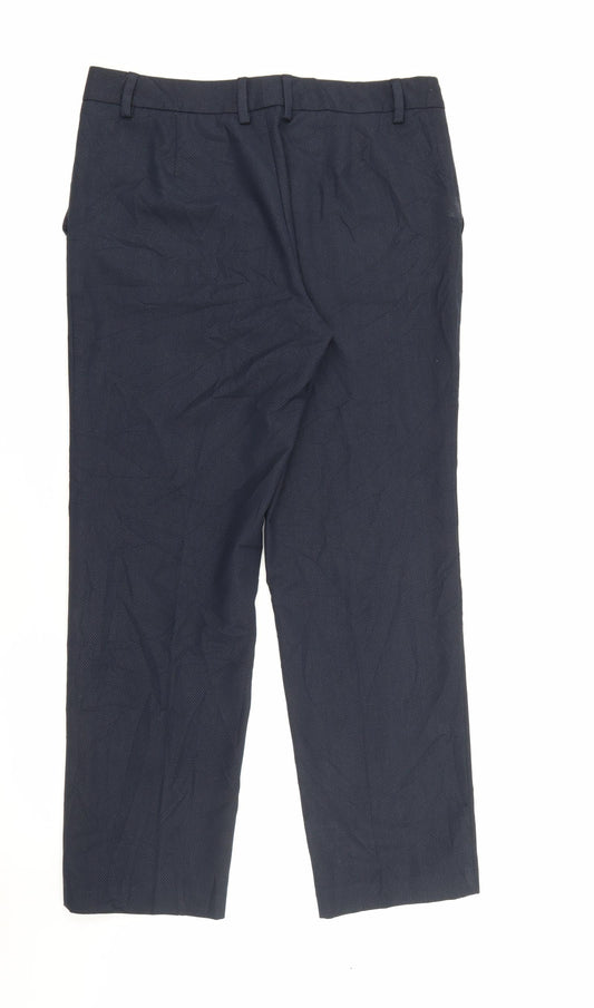 Marks and Spencer Womens Blue Polyester Carrot Trousers Size 12 L28 in Regular Zip