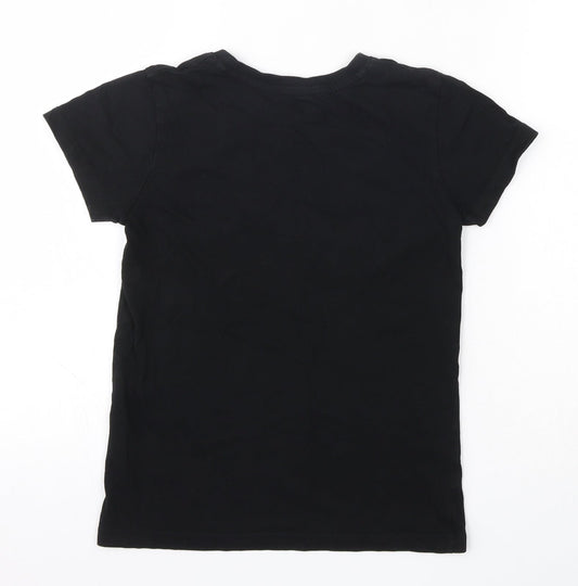 URBN DEPT Boys Black 100% Cotton Basic T-Shirt Size 8 Years Round Neck