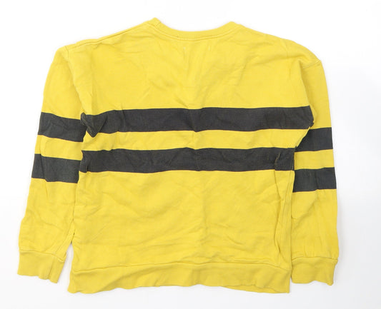 Leigh Tucker Boys Yellow Striped Cotton Pullover Sweatshirt Size 6-7 Years Pullover