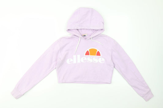 ellesse Womens Purple  Cotton Pullover Hoodie Size 8  Pullover - Cropped