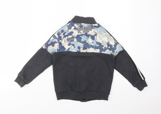 NEXT Boys Black Camouflage Cotton Full Zip Sweatshirt Size 5 Years Zip
