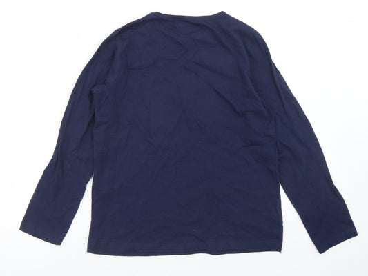 Primark Girls Blue Cotton Basic T-Shirt Size 9-10 Years Crew Neck - Rainbow