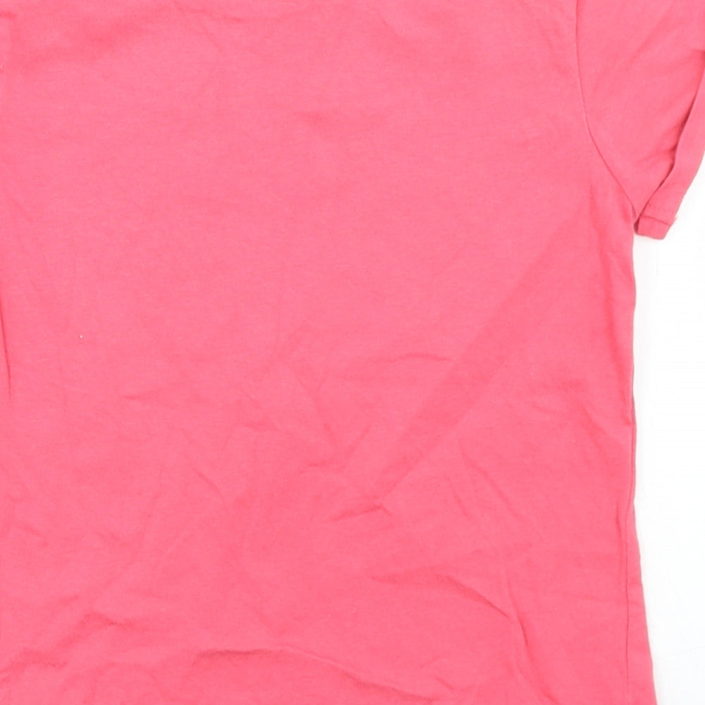 Dunnes Stores Girls Pink Cotton Basic T-Shirt Size 8 Years Crew Neck - 2 Cool