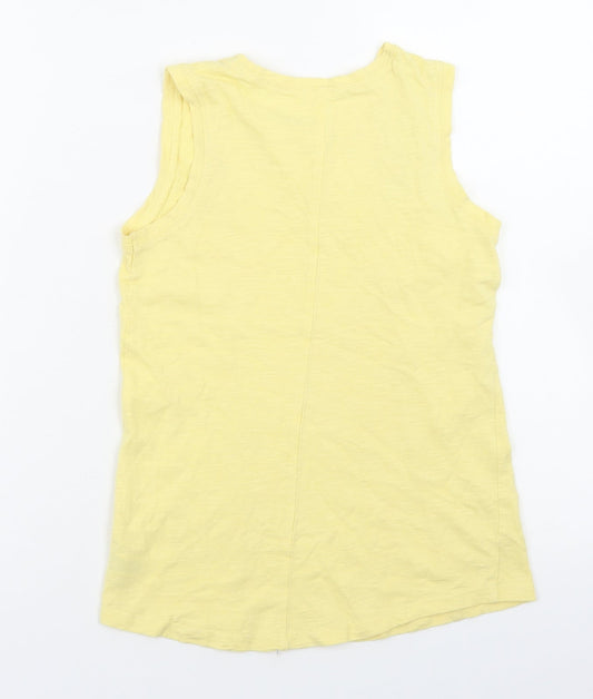 Dunnes Stores Girls Yellow Cotton Basic Tank Size 9 Years Round Neck