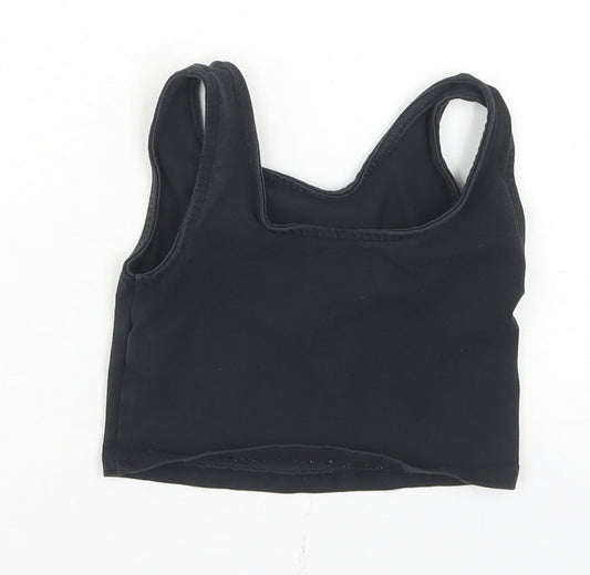 George Girls Black Cotton Cropped Tank Size 4-5 Years Round Neck - Endless Vibes