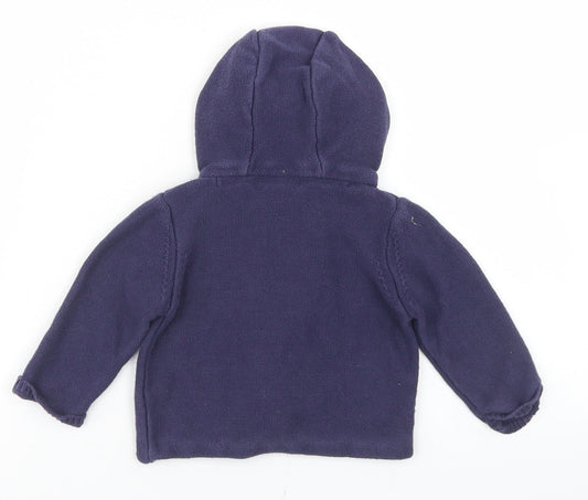 Mini Club Girls Blue Cotton Cardigan Jumper Size 6-9 Months Button