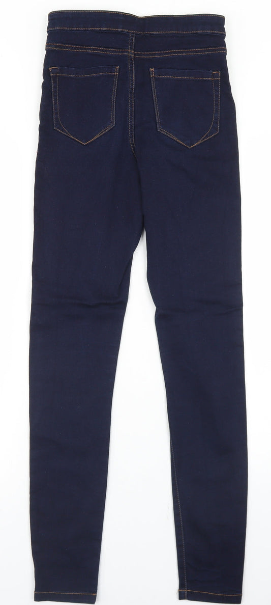 Denim co Womens Blue Cotton Skinny Jeans Size 8 L29 in Regular Button