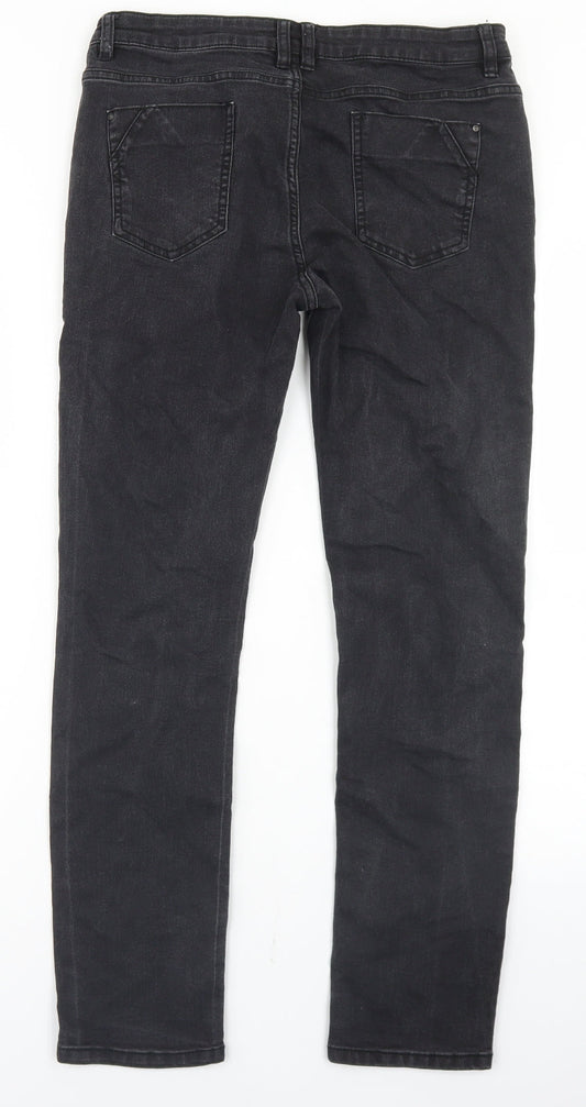 Denim Co Womens Black Cotton Skinny Jeans Size 12 L28 in Regular Button