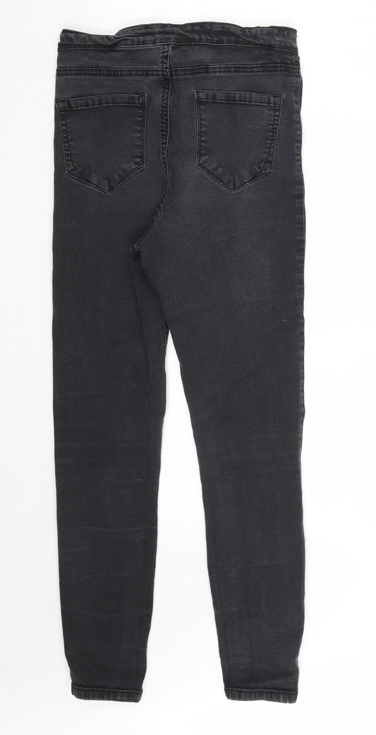 Denim & Co. Womens Black Cotton Jegging Jeans Size 12 L26 in Slim Zip
