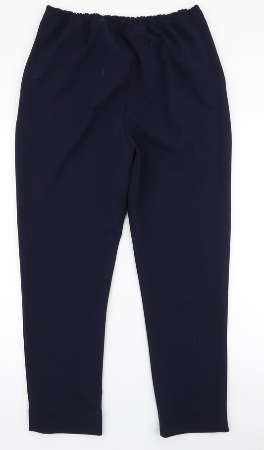 Afibel Womens Blue Polyester Trousers Size 14 L25 in Regular