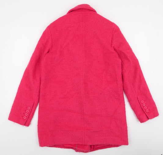 NEXT Womens Pink Overcoat Coat Size 10 Button