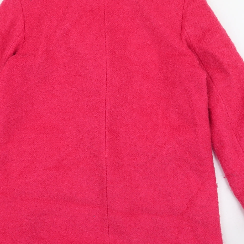 NEXT Womens Pink Overcoat Coat Size 10 Button