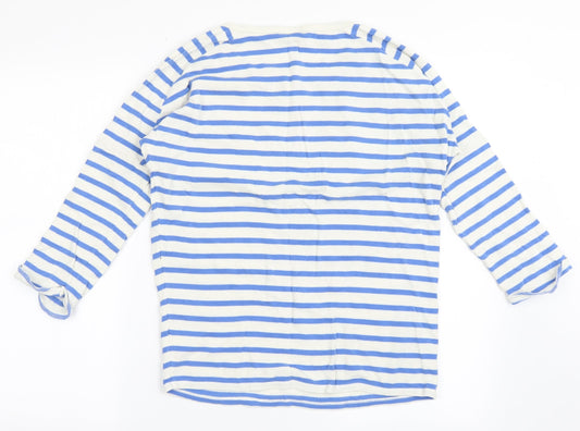 NEXT Girls White Striped 100% Cotton Pullover Sweatshirt Size 10 Years Pullover - Lovely