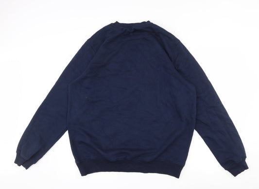 Printer Womens Blue Cotton Pullover Sweatshirt Size 14 Pullover