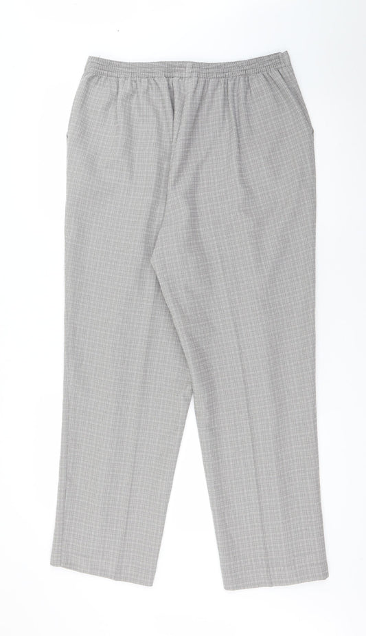 Classics Womens Grey Polyester Carrot Trousers Size 14 L26.5 in Regular