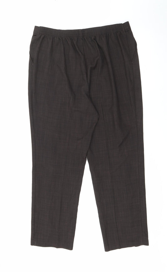 Classic Womens Brown Polyester Carrot Trousers Size 14 L26 in Regular