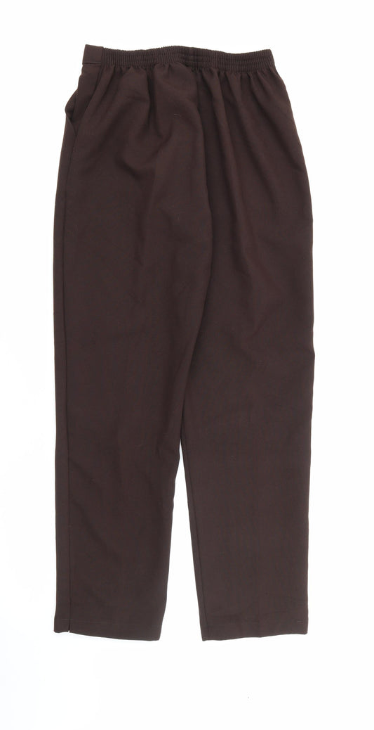 Preworn Womens Brown Polyester Carrot Trousers Size 10 L26 in Regular