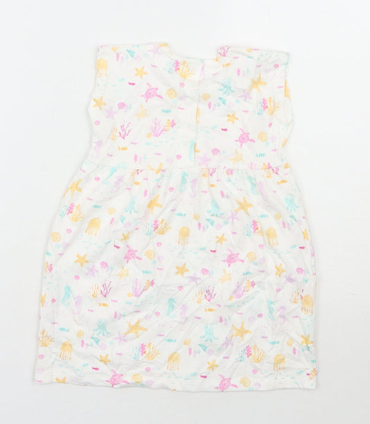 George Girls White 100% Cotton A-Line Size 12-18 Months Round Neck Pullover