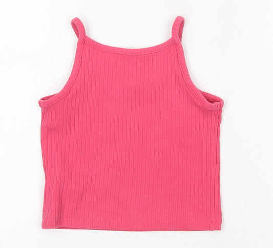 NEXT Girls Pink Cotton Camisole Tank Size 4 Years Scoop Neck