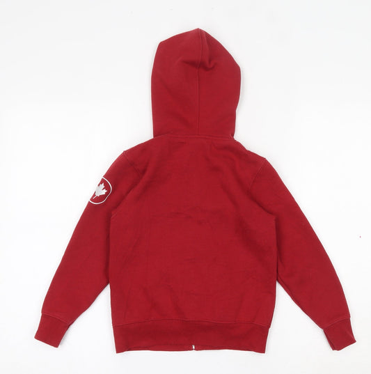 GGS Boys Red Cotton Full Zip Hoodie Size 6 Years Zip - Canada