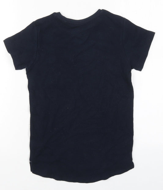 NEXT Boys Blue Cotton Basic T-Shirt Size 8 Years Crew Neck Pullover