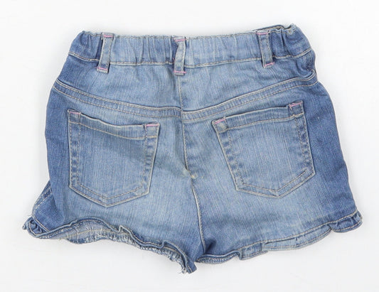 TU Girls Blue Cotton Rain Trousers Jeans Size 12-18 Months Button