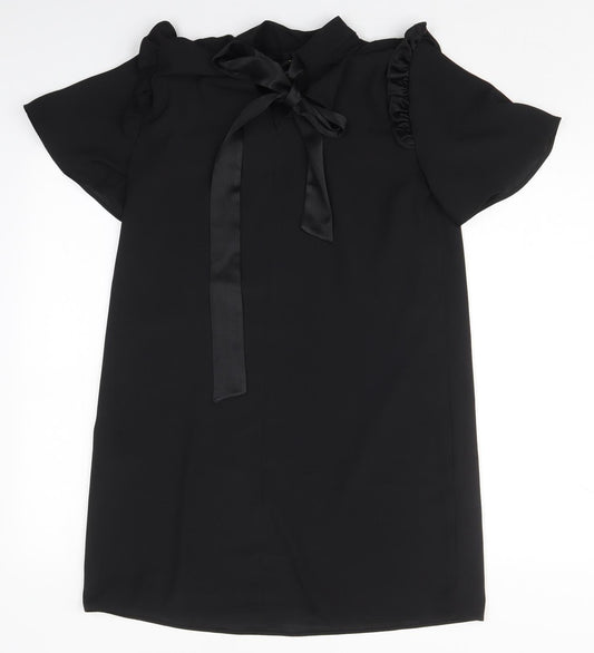 River Island Womens Black Polyester Mini Size 10 Round Neck Pullover