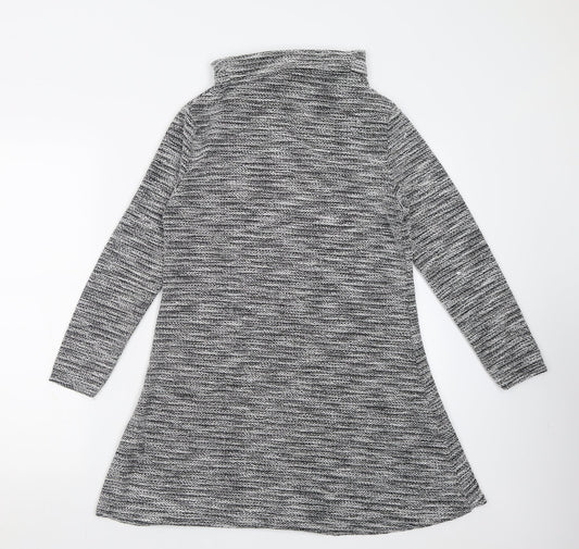 Miss Sassy Womens Silver Polyester Fit & Flare Size S Roll Neck Pullover