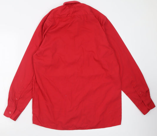 Banner Boys Red Polyacrylate Fibre Basic Button-Up Size L Collared Button