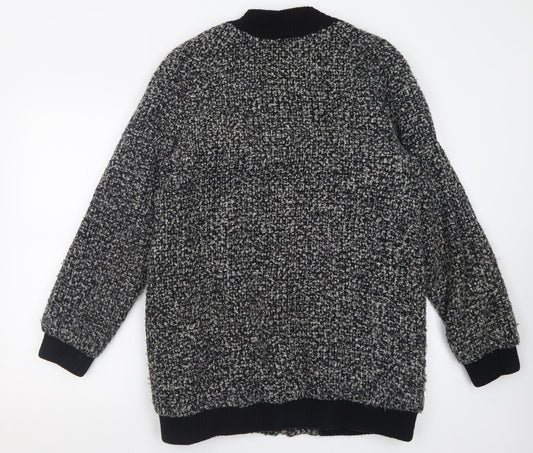 Sparkle & Fade Womens Grey Geometric Jacket Size L Zip