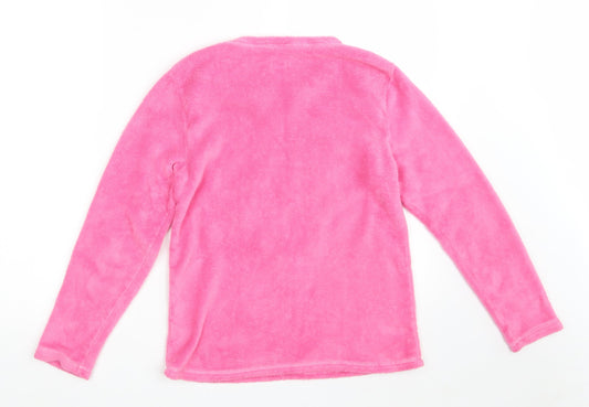 Matalan Girls Pink Round Neck Animal Print 100% Polyester Pullover Jumper Size 12-13 Years - Sleepover Squad