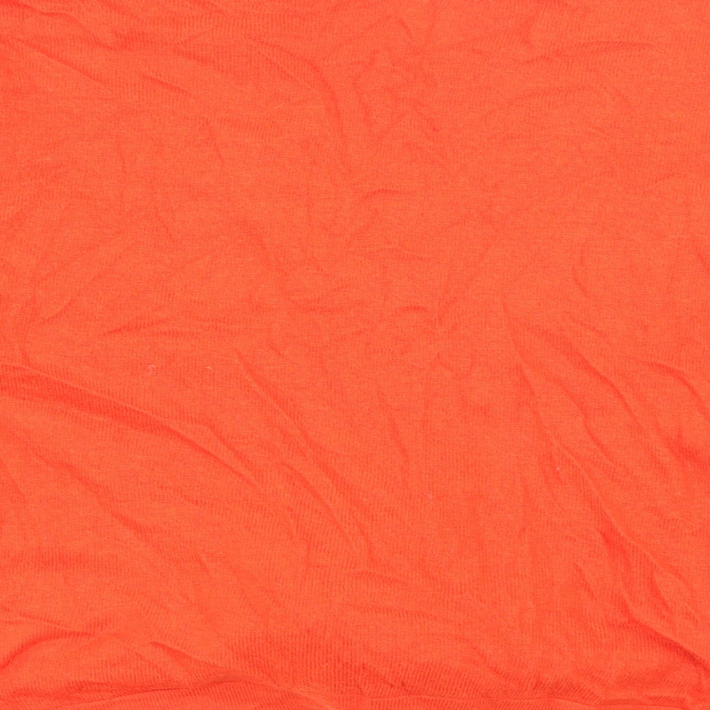 Marks and Spencer Womens Orange V-Neck Viscose Pullover Jumper Size 10