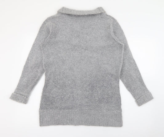 Coercion Womens Grey Roll Neck Nylon Pullover Jumper Size XL