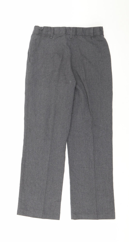 George Boys Grey Polyester Cropped Trousers Size 8-9 Years Regular Zip