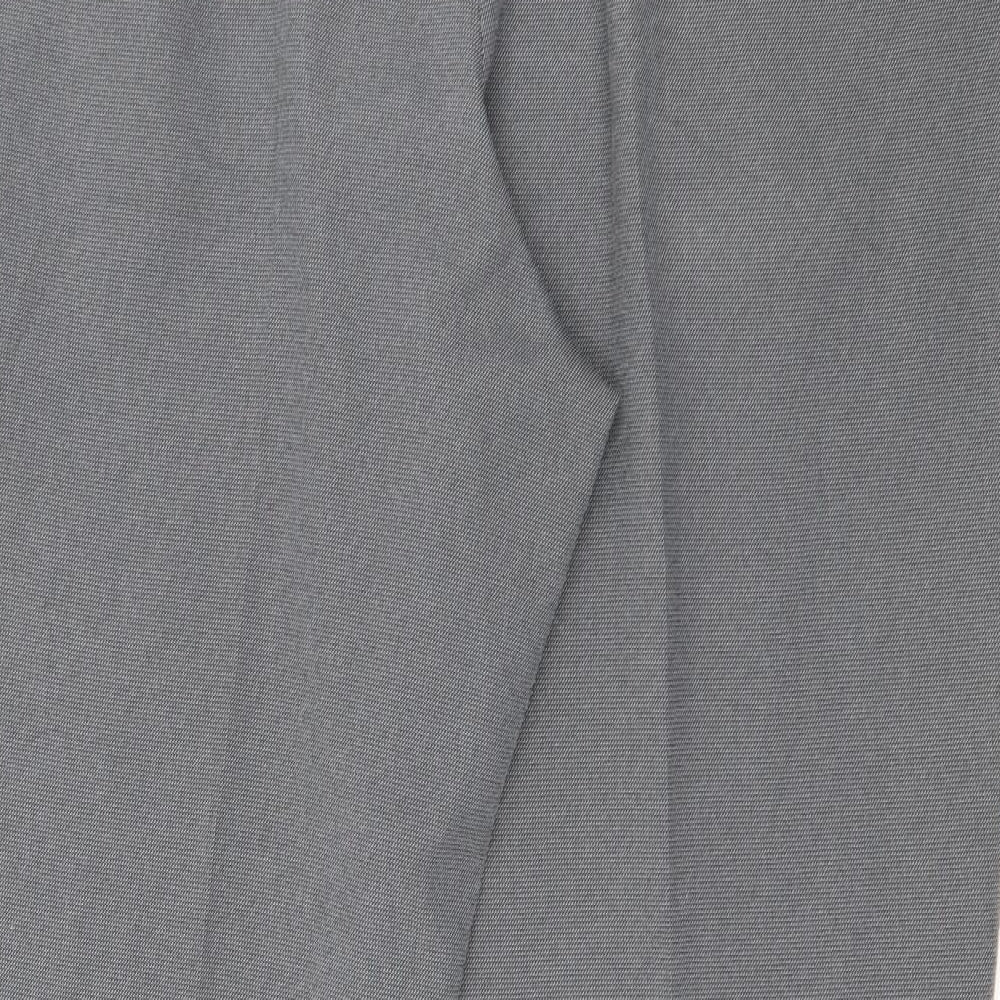 Marks and Spencer Womens Grey Polyester Carrot Trousers Size 40 in L29 in Regular Zip