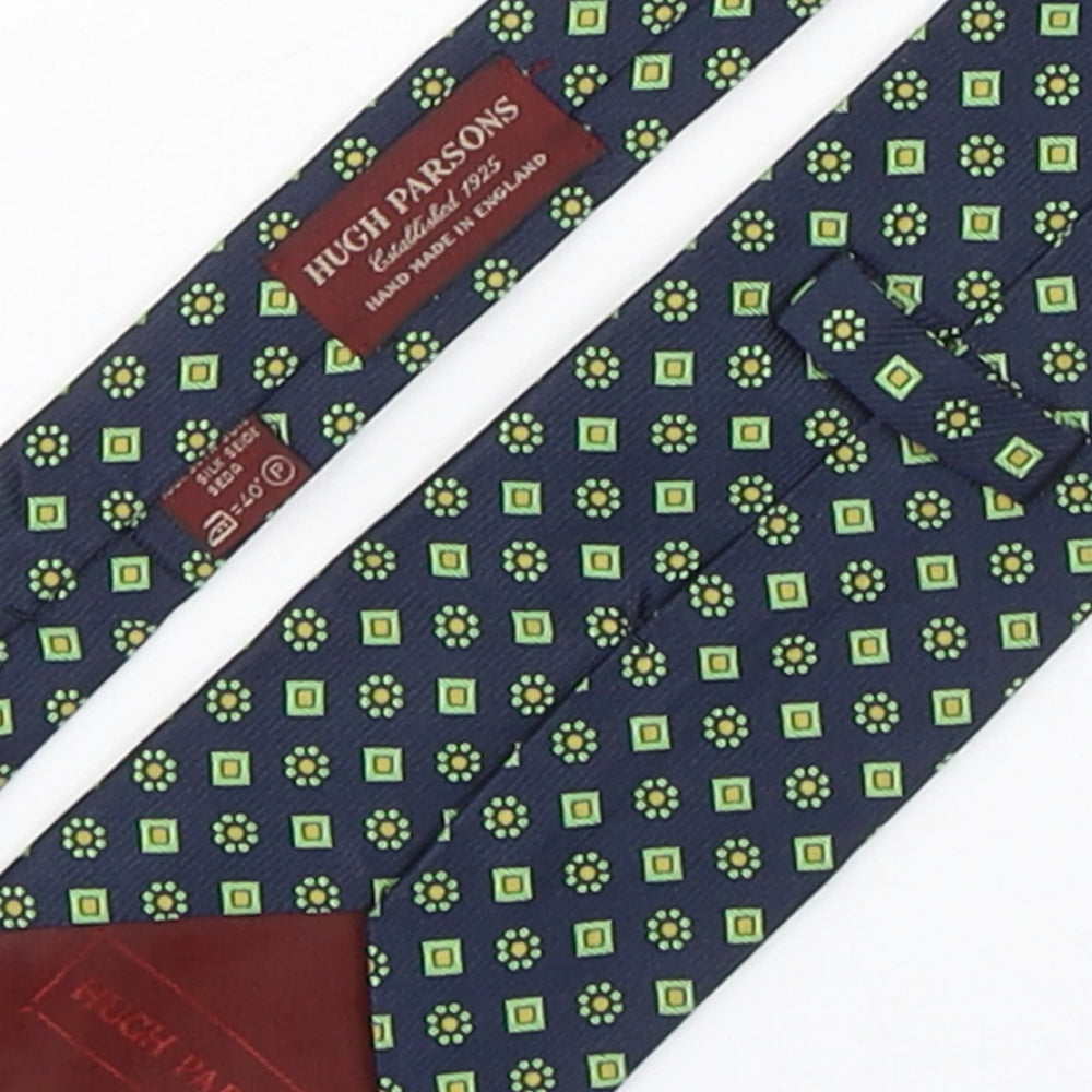 Hugh Parsons Mens Multicoloured Floral Silk Pointed Tie One Size